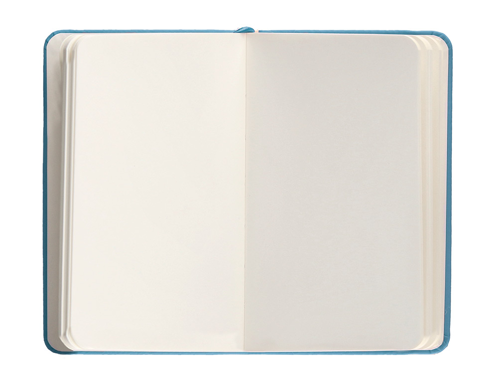 CUADERNO CON GOMILLA ANTARTIK NOTES TAPA DURA A6 HOJAS LISAS AZUL CLARO 100 HOJAS 80 GR FSC
