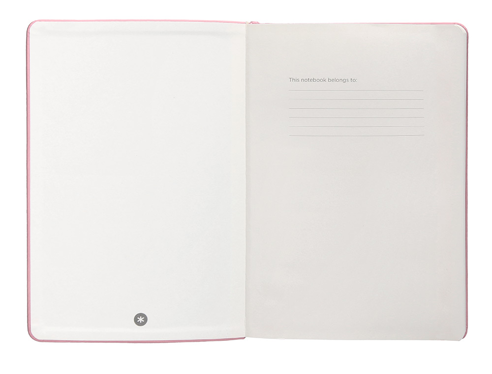 CUADERNO CON GOMILLA ANTARTIK NOTES TAPA DURA A5 HOJAS RAYAS ROSA PASTEL 100 HOJAS 80 GR FSC
