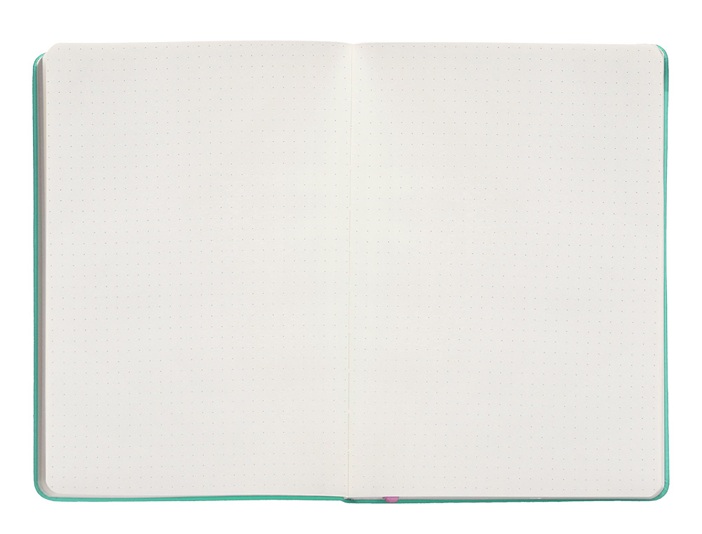 CUADERNO CON GOMILLA ANTARTIK NOTES TAPA DURA A5 HOJAS PUNTOS ROSA Y TURQUESA 100 HOJAS 80 GR FSC