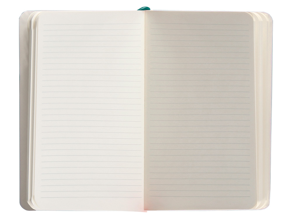 CUADERNO CON GOMILLA ANTARTIK NOTES TAPA BLANDA A6 RAYAS VERDE AGUAMARINA 100 HOJAS 80 GR FSC