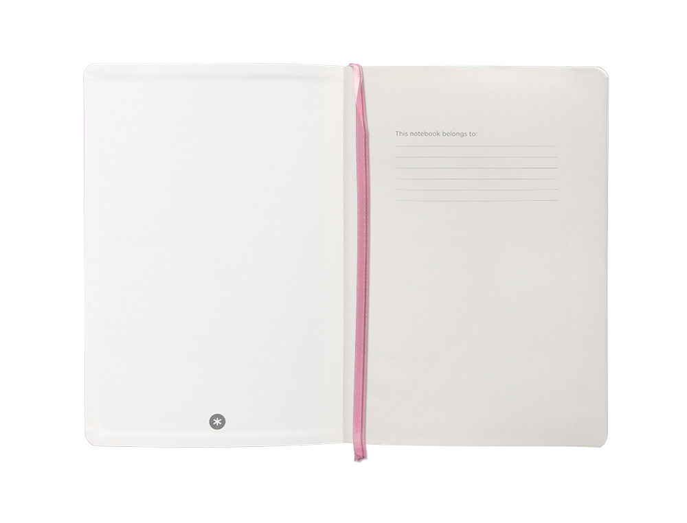 CUADERNO CON GOMILLA ANTARTIK NOTES TAPA BLANDA A5 HOJAS RAYAS ROSA PASTEL 80 HOJAS 80 GR FSC