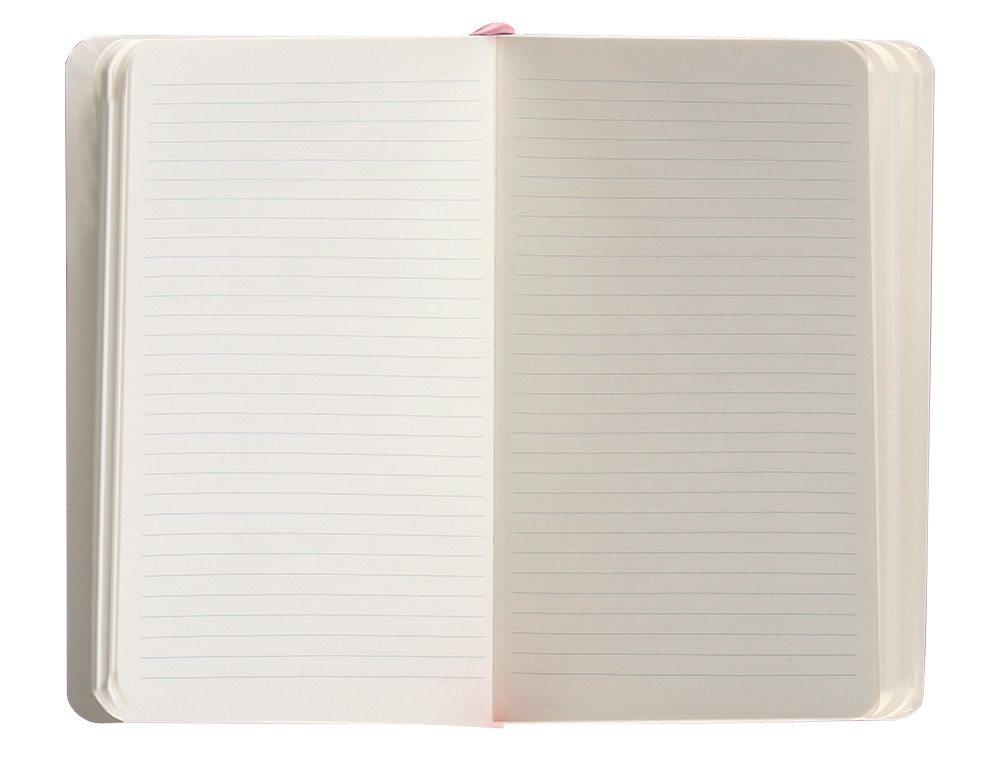 CUADERNO CON GOMILLA ANTARTIK NOTES TAPA BLANDA A6 RAYAS ROSA PASTEL 100 HOJAS 80 GR FSC