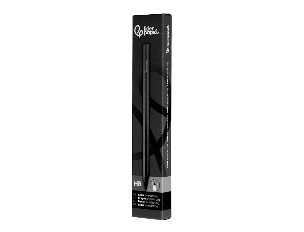 LAPIZ DE GRAFITO INFINITO LIDERPAPEL ALUMINIO HEXAGONAL NEGRO ULTRA RESISTENTE 1 PUNTA DE RECAMBIO