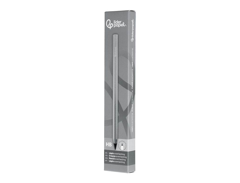 LAPIZ DE GRAFITO INFINITO LIDERPAPEL ALUMINIO HEXAGONAL PLATEADO ULTRA RESISTENTE 1 PUNTA DE RECAMBIO