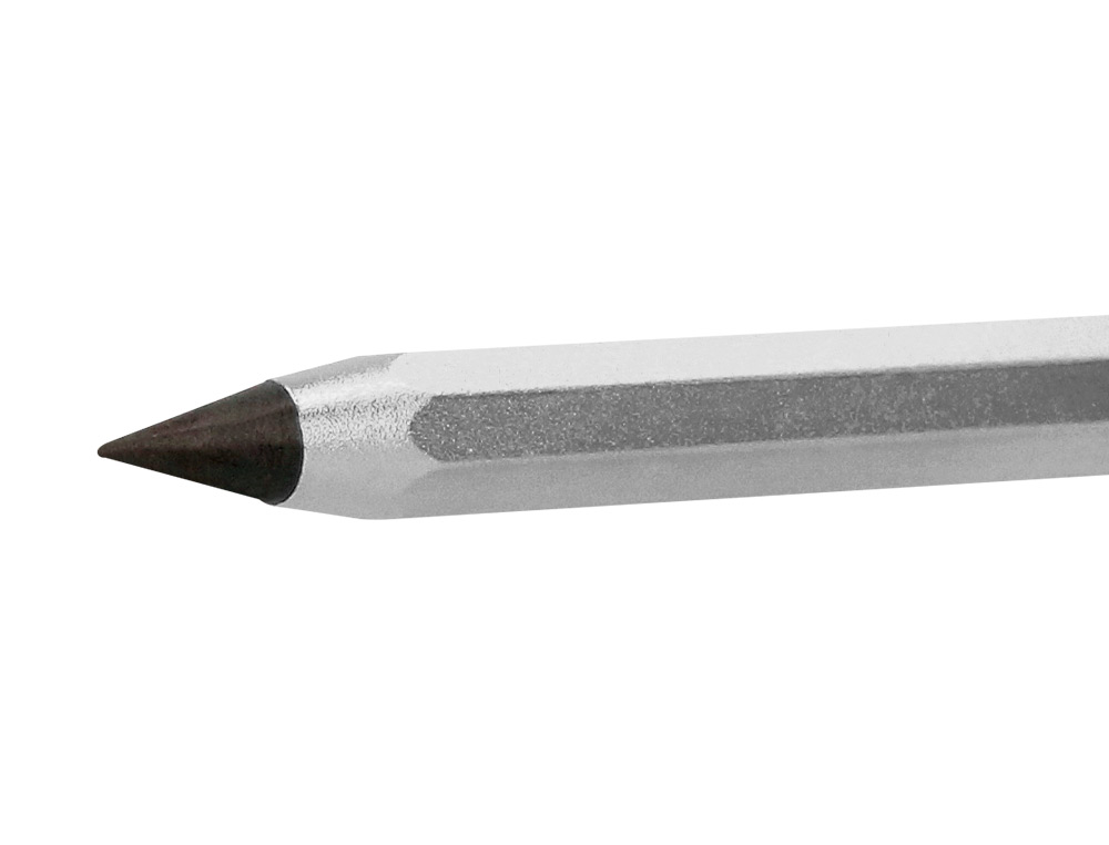 LAPIZ DE GRAFITO INFINITO LIDERPAPEL ALUMINIO HEXAGONAL PLATEADO ULTRA RESISTENTE 1 PUNTA DE RECAMBIO