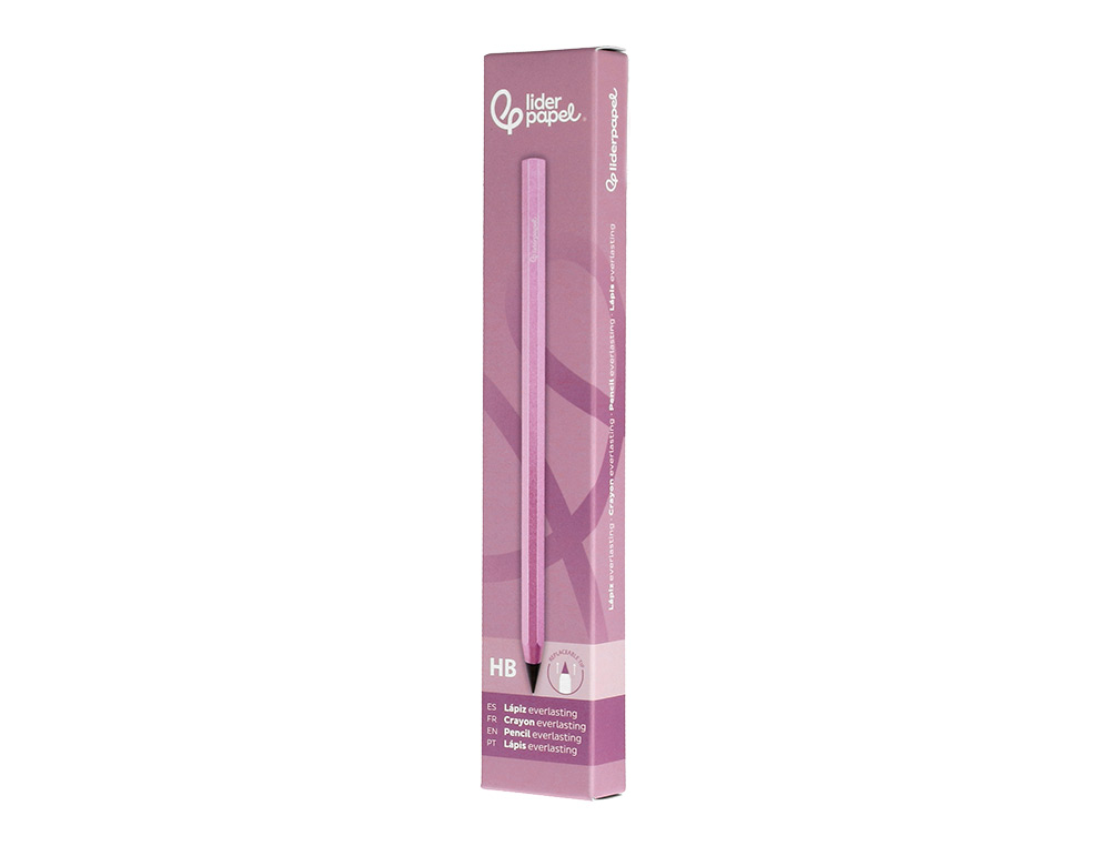 LAPIZ DE GRAFITO INFINITO LIDERPAPEL ALUMINIO HEXAGONAL ROSA ULTRA RESISTENTE 1 PUNTA DE RECAMBIO