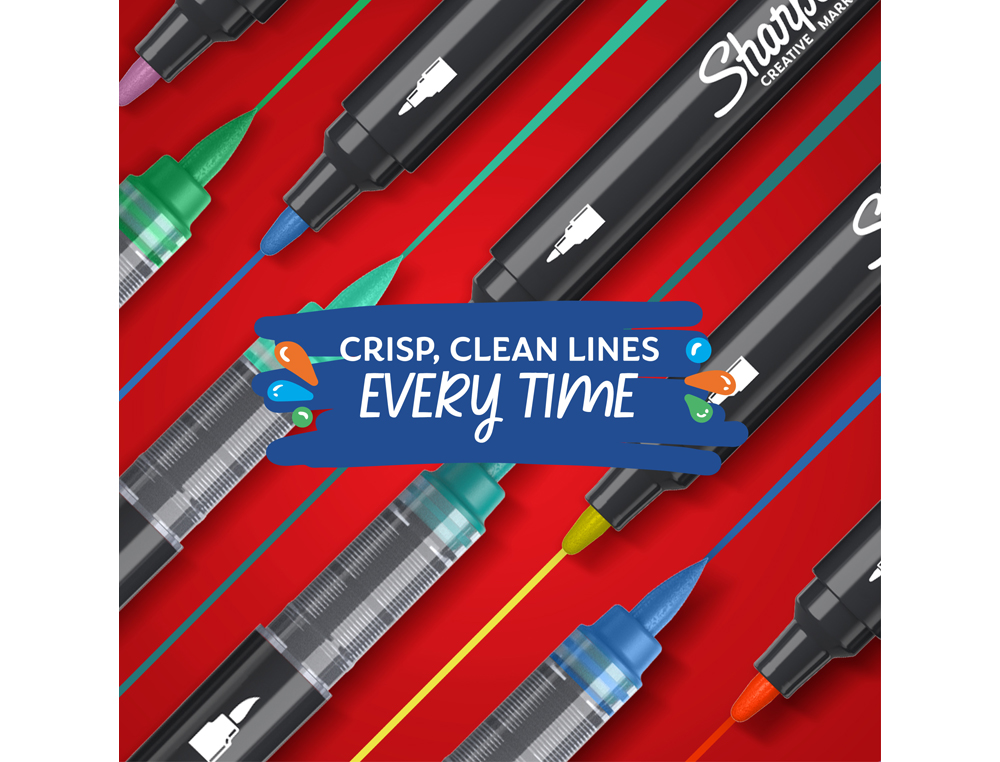 ROTULADOR SHARPIE ACRYLIC PUNTA REDONDA BLISTER DE 12 UNIDADES COLORES SURTIDOS