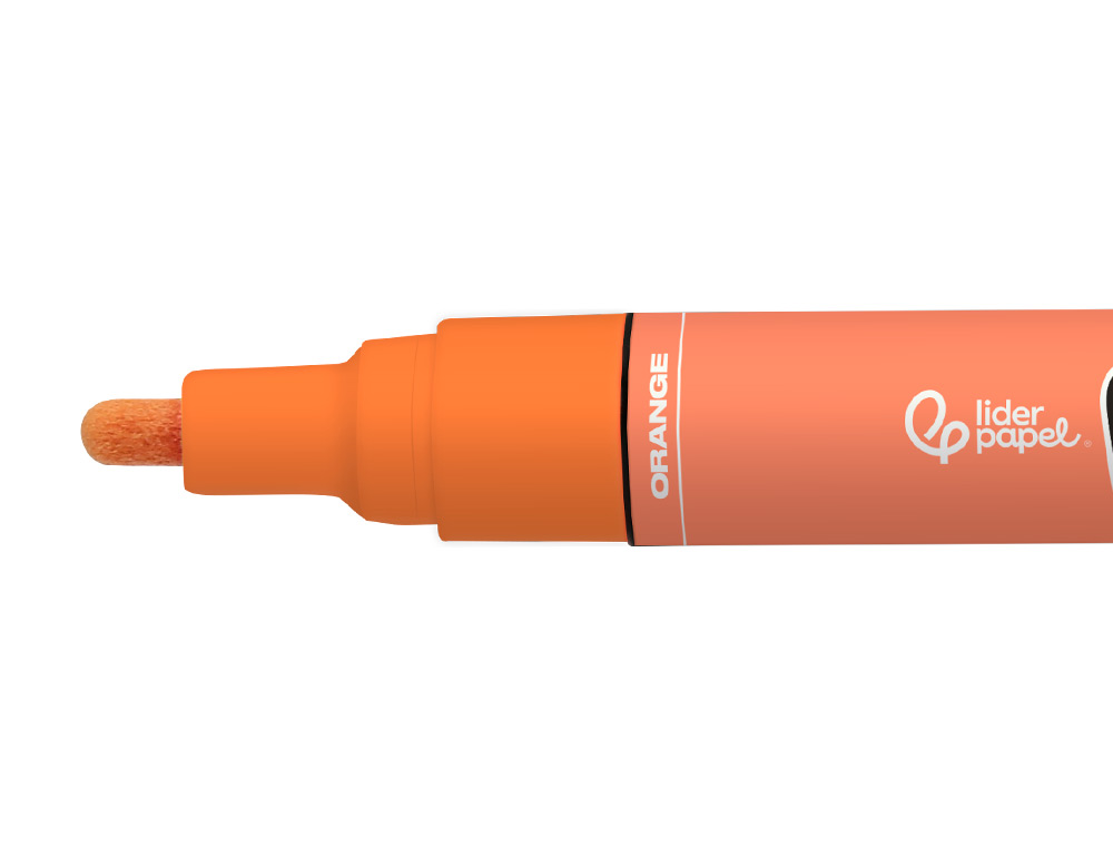 ROTULADOR LIDERPAPEL ACRYLIC BASE AGUA TODO TIPO DE SUPERFICIE PUNTA REDONDA 3 MM NARANJA