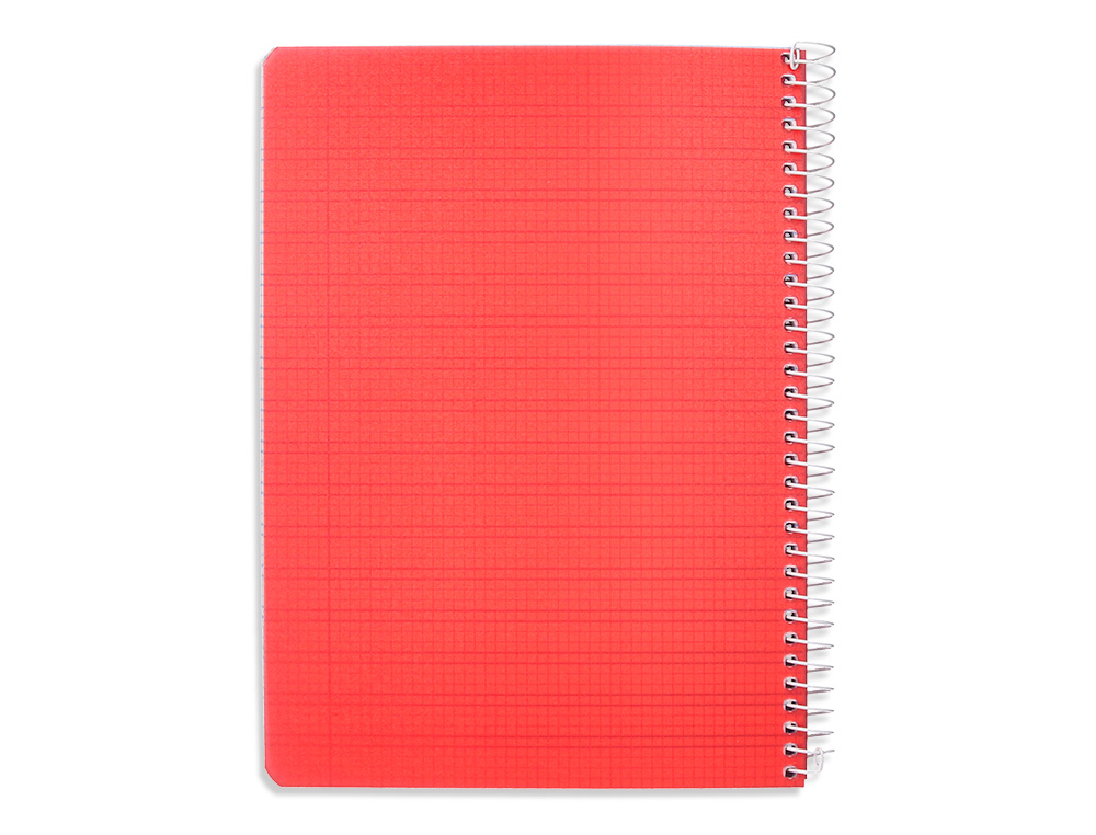 CUADERNO ESPIRAL LIDERPAPEL A5 PAUTAGUIA TAPA PLASTICO 80H 90GR CUADRO PAUTADO 3 MM CON MARGEN COLOR ROJO