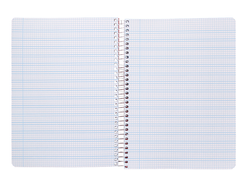 CUADERNO ESPIRAL LIDERPAPEL A5 PAUTAGUIA TAPA PLASTICO 80H 90GR CUADRO PAUTADO 3 MM CON MARGEN COLOR ROJO