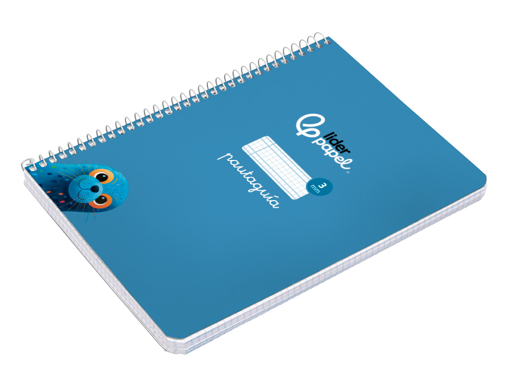 CUADERNO ESPIRAL LIDERPAPEL A5 PAUTAGUIA TAPA BLANDA 40H 75 GR CUADRO PAUTADO 3MM COLOR AZUL