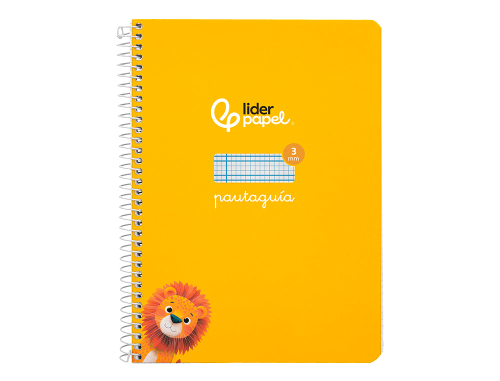 CUADERNO ESPIRAL LIDERPAPEL A5 PAUTAGUIA TAPA DURA 80H 90 GR CUADRO PAUTADO 3MM COLOR AMARILLO
