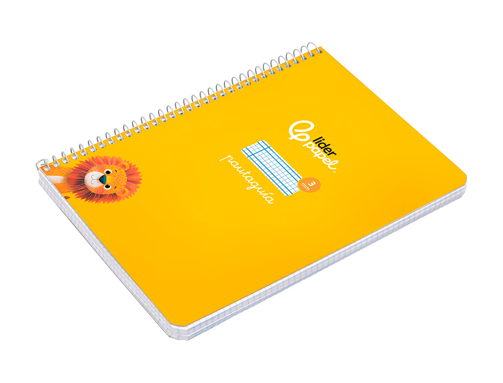CUADERNO ESPIRAL LIDERPAPEL A5 PAUTAGUIA TAPA DURA 80H 90 GR CUADRO PAUTADO 3MM COLOR AMARILLO
