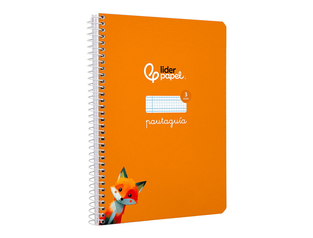 CUADERNO ESPIRAL LIDERPAPEL A5 PAUTAGUIA TAPA DURA 80H 90 GR CUADRO PAUTADO 3MM COLOR NARANJA