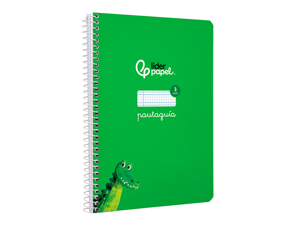 CUADERNO ESPIRAL LIDERPAPEL A5 PAUTAGUIA TAPA DURA 80H 90 GR CUADRO PAUTADO 3MM COLOR VERDE