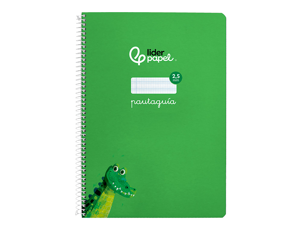 CUADERNO ESPIRAL LIDERPAPEL A4 PAUTAGUIA TAPA BLANDA 80H 75 GR CUADRO PAUTADO 2,5MM COLOR VERDE