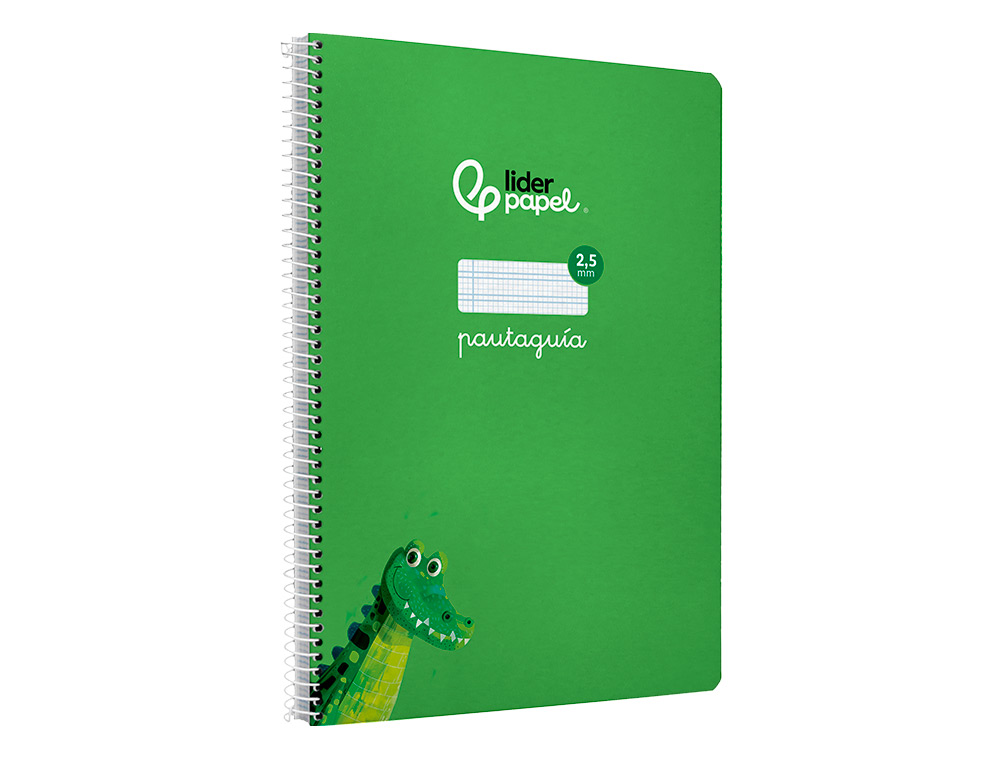 CUADERNO ESPIRAL LIDERPAPEL A4 PAUTAGUIA TAPA BLANDA 80H 75 GR CUADRO PAUTADO 2,5MM COLOR VERDE