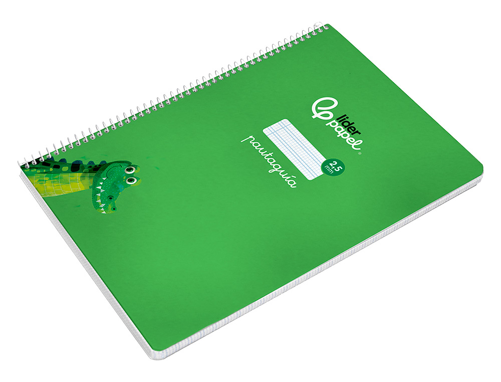 CUADERNO ESPIRAL LIDERPAPEL A4 PAUTAGUIA TAPA BLANDA 80H 75 GR CUADRO PAUTADO 2,5MM COLOR VERDE
