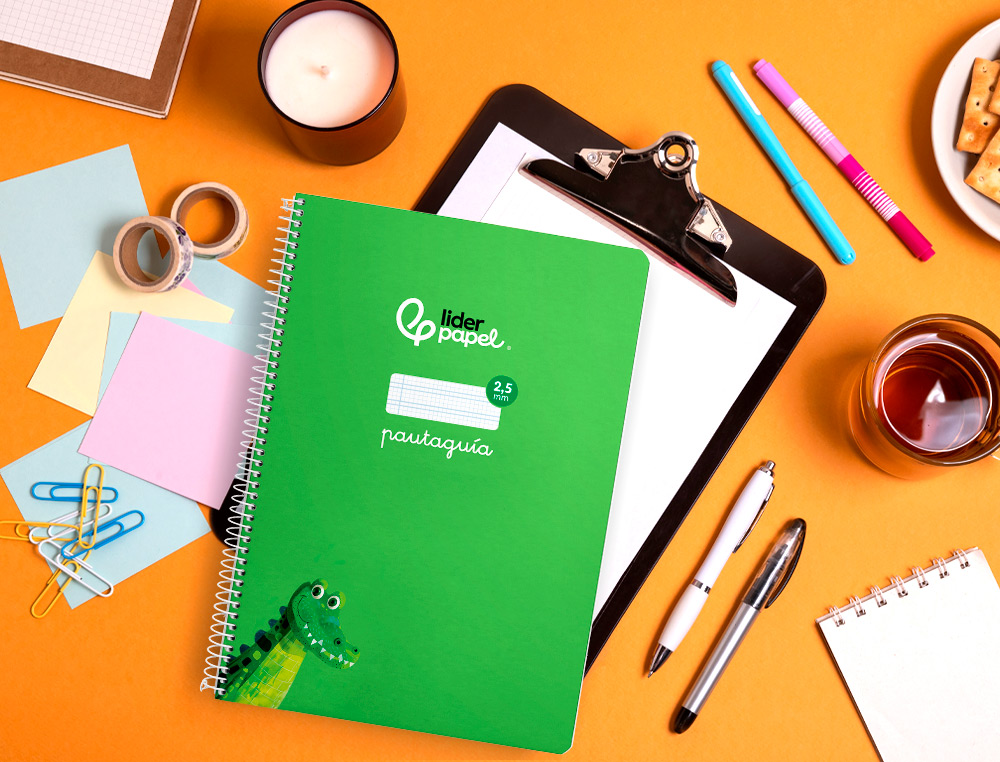 CUADERNO ESPIRAL LIDERPAPEL A4 PAUTAGUIA TAPA BLANDA 80H 75 GR CUADRO PAUTADO 2,5MM COLOR VERDE