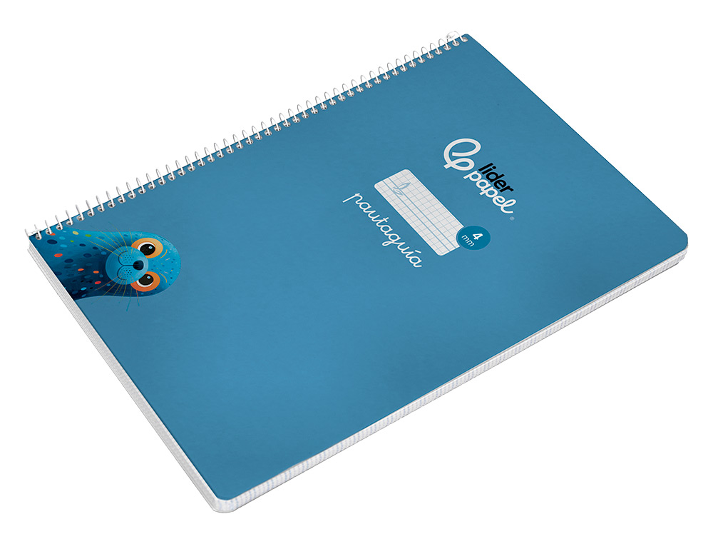 CUADERNO ESPIRAL LIDERPAPEL A4 PAUTAGUIA TAPA BLANDA 80H 75 GR CUADRO PAUTADO 4MM COLOR AZUL