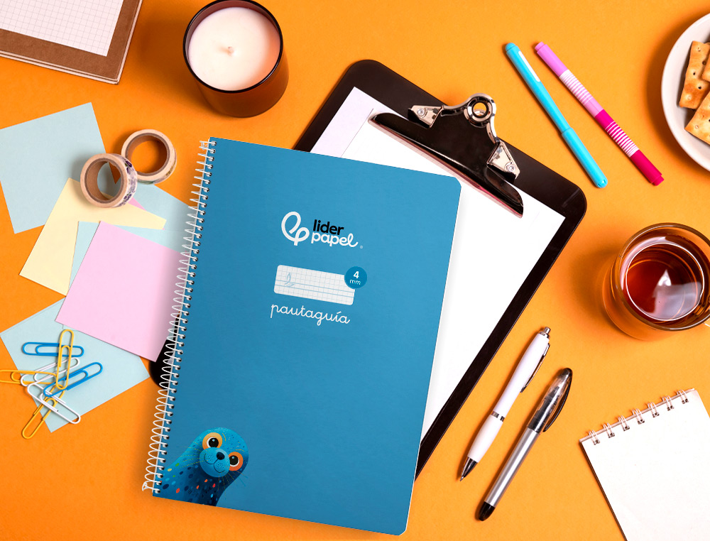 CUADERNO ESPIRAL LIDERPAPEL A4 PAUTAGUIA TAPA BLANDA 80H 75 GR CUADRO PAUTADO 4MM COLOR AZUL