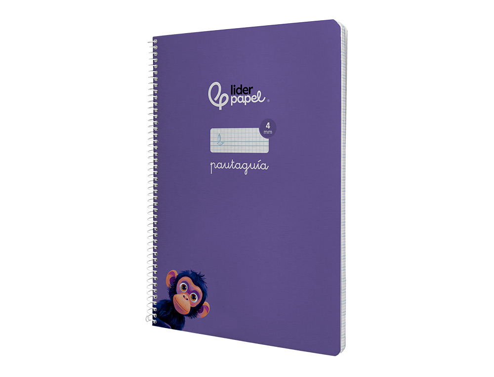 CUADERNO ESPIRAL LIDERPAPEL A4 PAUTAGUIA TAPA BLANDA 80H 75 GR CUADRO PAUTADO 4MM COLOR LILA