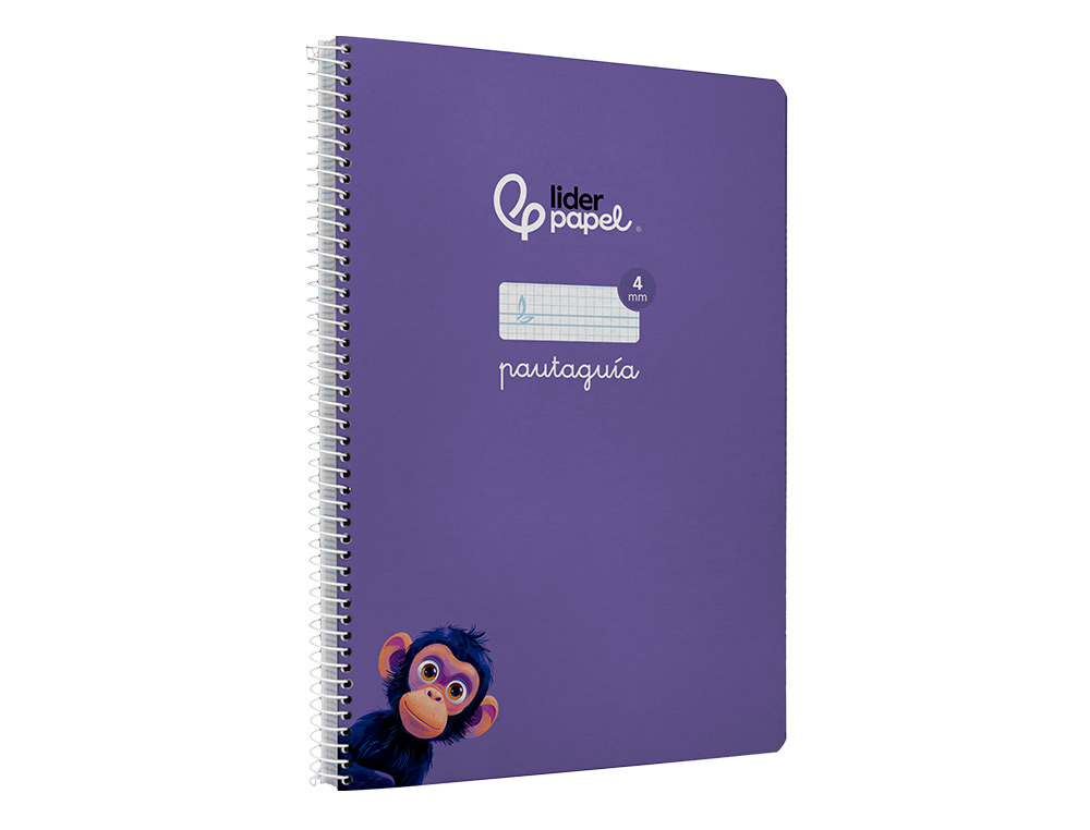 CUADERNO ESPIRAL LIDERPAPEL A4 PAUTAGUIA TAPA BLANDA 80H 75 GR CUADRO PAUTADO 4MM COLOR LILA