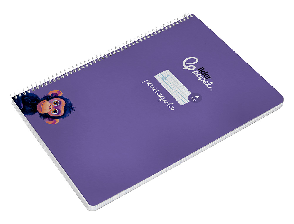 CUADERNO ESPIRAL LIDERPAPEL A4 PAUTAGUIA TAPA BLANDA 80H 75 GR CUADRO PAUTADO 4MM COLOR LILA