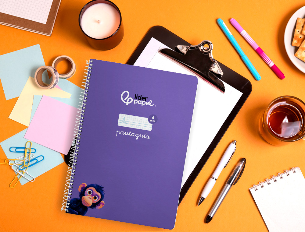CUADERNO ESPIRAL LIDERPAPEL A4 PAUTAGUIA TAPA BLANDA 80H 75 GR CUADRO PAUTADO 4MM COLOR LILA