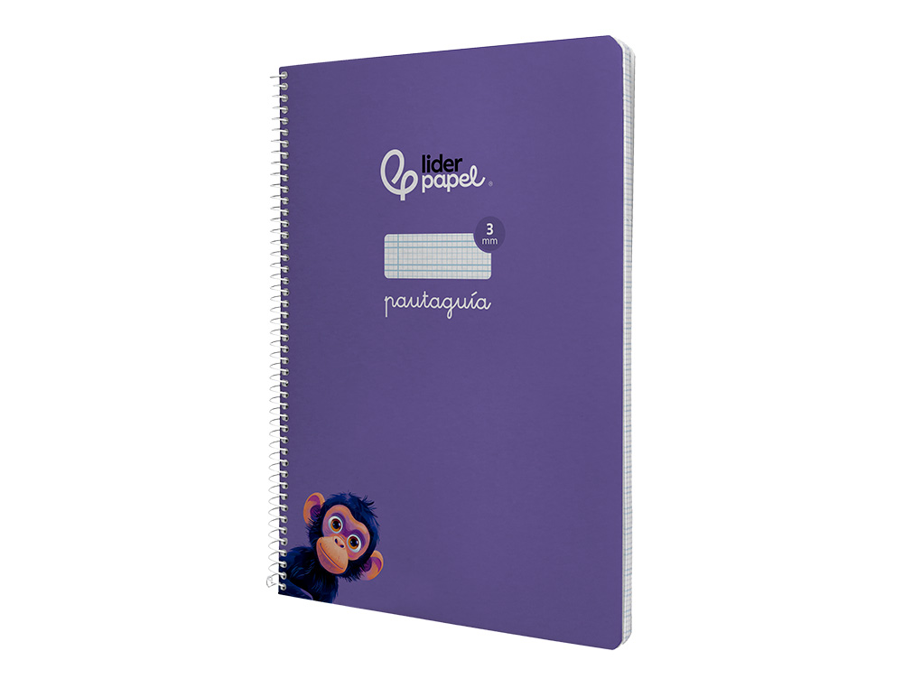 CUADERNO ESPIRAL LIDERPAPEL DIN A4 PAUTAGUIA TAPA DURA 80H 90 GR CUADRO PAUTADO 3MM COLOR LILA
