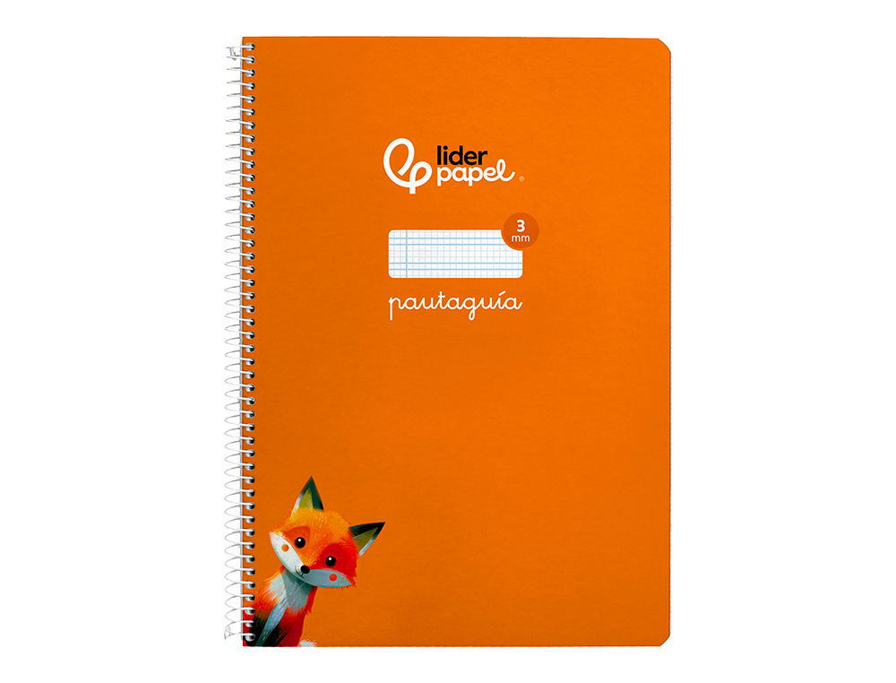 CUADERNO ESPIRAL LIDERPAPEL DIN A4 PAUTAGUIA TAPA DURA 80H 90 GR CUADRO PAUTADO 3MM COLOR NARANJA