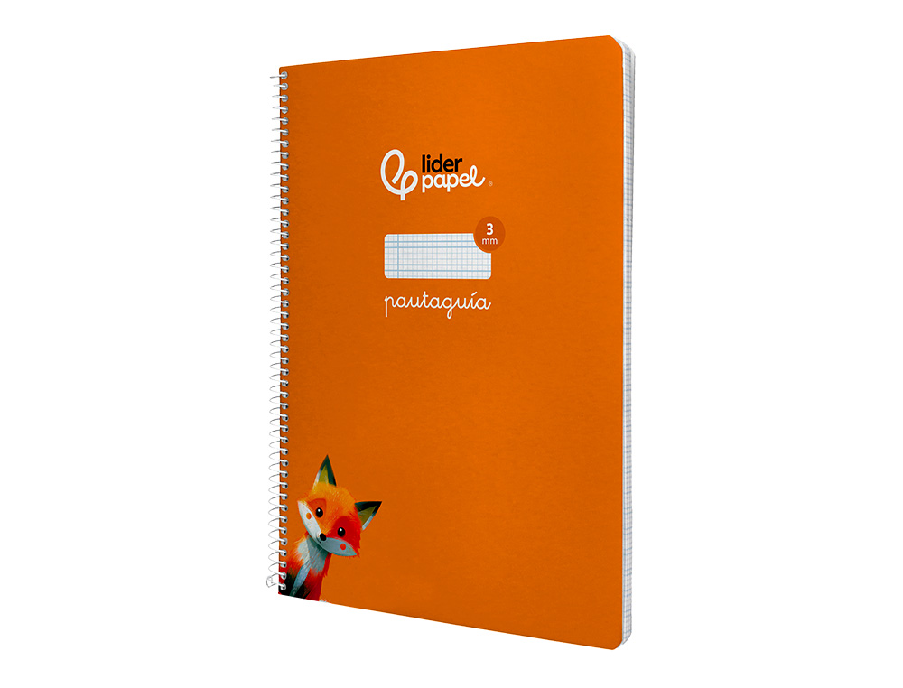 CUADERNO ESPIRAL LIDERPAPEL DIN A4 PAUTAGUIA TAPA DURA 80H 90 GR CUADRO PAUTADO 3MM COLOR NARANJA