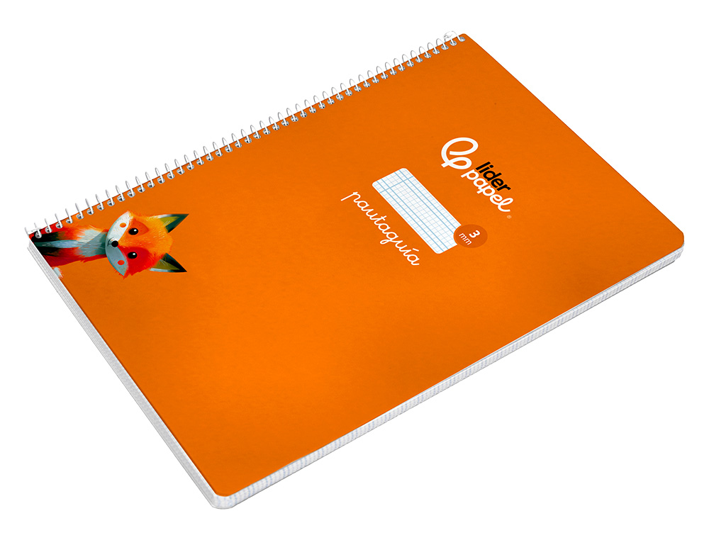 CUADERNO ESPIRAL LIDERPAPEL DIN A4 PAUTAGUIA TAPA DURA 80H 90 GR CUADRO PAUTADO 3MM COLOR NARANJA