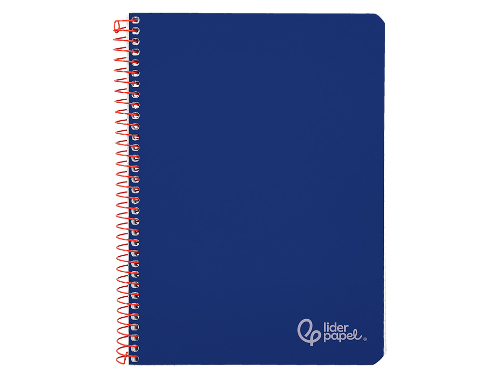 CUADERNO ESPIRAL LIDERPAPEL A4 WITTY TAPA DURA 80H 90GR CUADRO 4MM CON MARGEN COLOR AZUL OSCURO