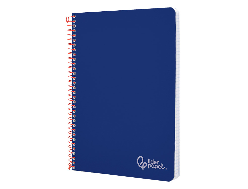 CUADERNO ESPIRAL LIDERPAPEL A4 WITTY TAPA DURA 80H 90GR CUADRO 4MM CON MARGEN COLOR AZUL OSCURO