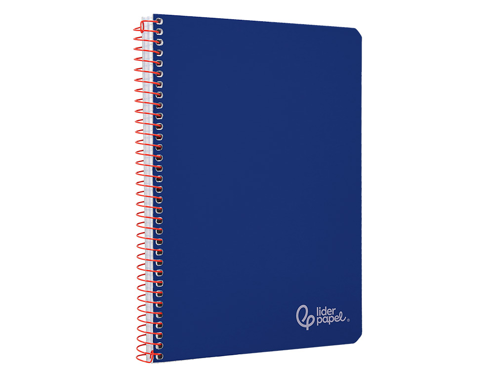 CUADERNO ESPIRAL LIDERPAPEL A4 WITTY TAPA DURA 80H 90GR CUADRO 4MM CON MARGEN COLOR AZUL OSCURO