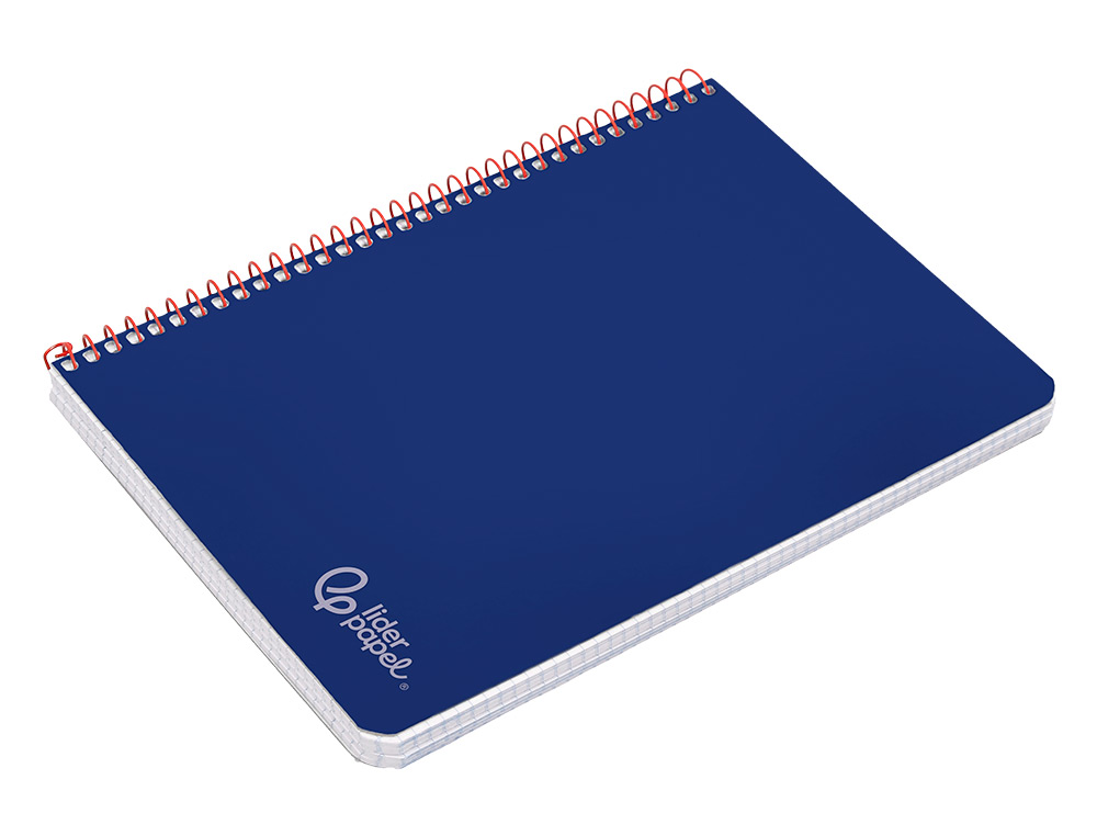 CUADERNO ESPIRAL LIDERPAPEL A4 WITTY TAPA DURA 80H 90GR CUADRO 4MM CON MARGEN COLOR AZUL OSCURO