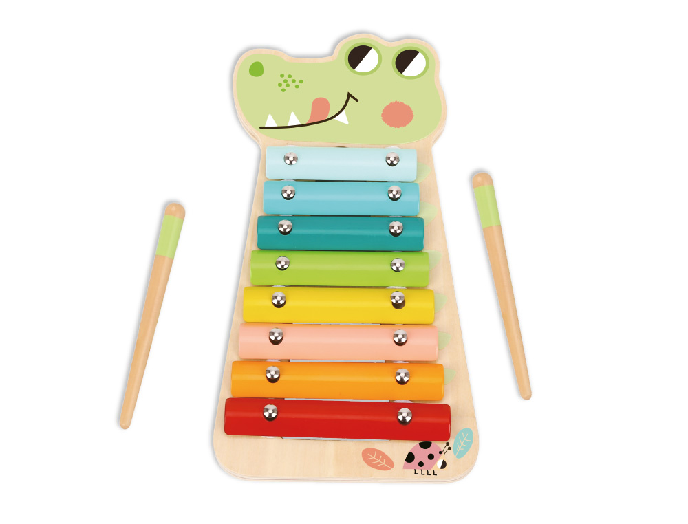 JUEGO INFANTIL IMAGINOVO MADERA XILOFONO INSTRUMENTO MUSICAL COCODRILO +18 MESES 28X14,8X2,5CM