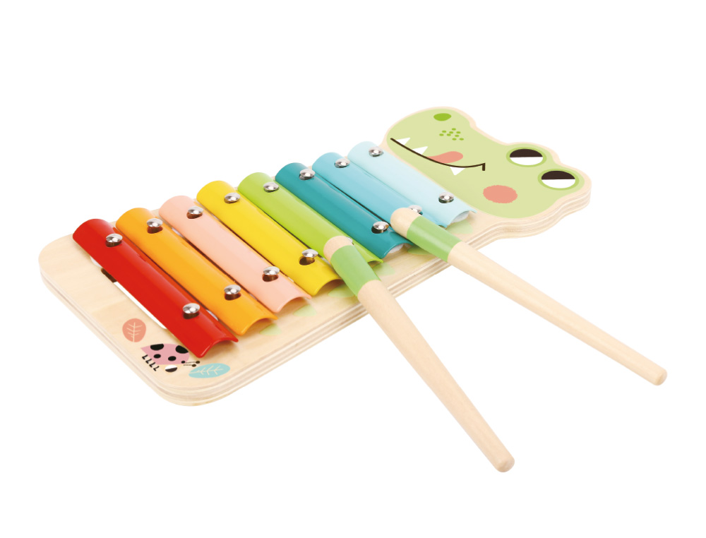 JUEGO INFANTIL IMAGINOVO MADERA XILOFONO INSTRUMENTO MUSICAL COCODRILO +18 MESES 28X14,8X2,5CM