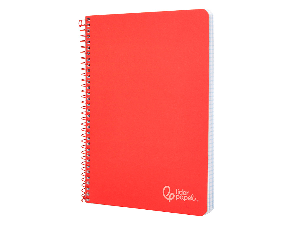 CUADERNO ESPIRAL LIDERPAPEL A4 WITTY TAPA DURA 80H 90GR PAUTA 2,5MM CON MARGEN COLOR ROJO