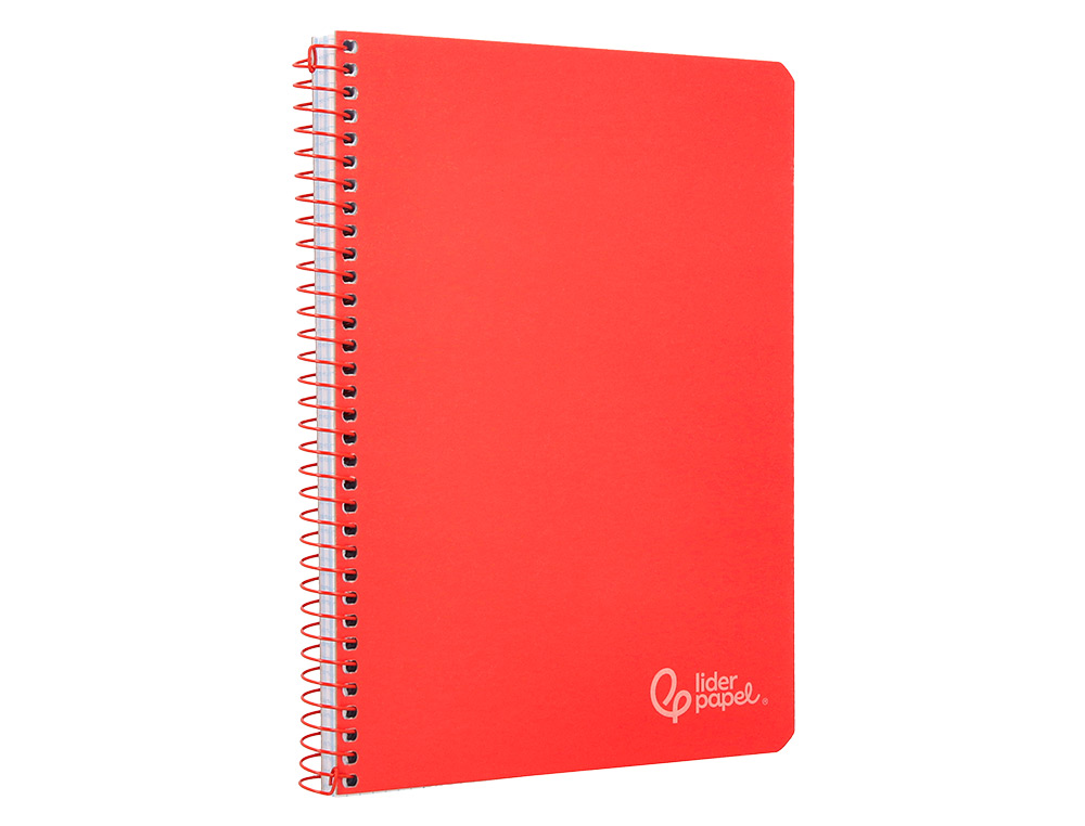 CUADERNO ESPIRAL LIDERPAPEL A4 WITTY TAPA DURA 80H 90GR PAUTA 2,5MM CON MARGEN COLOR ROJO