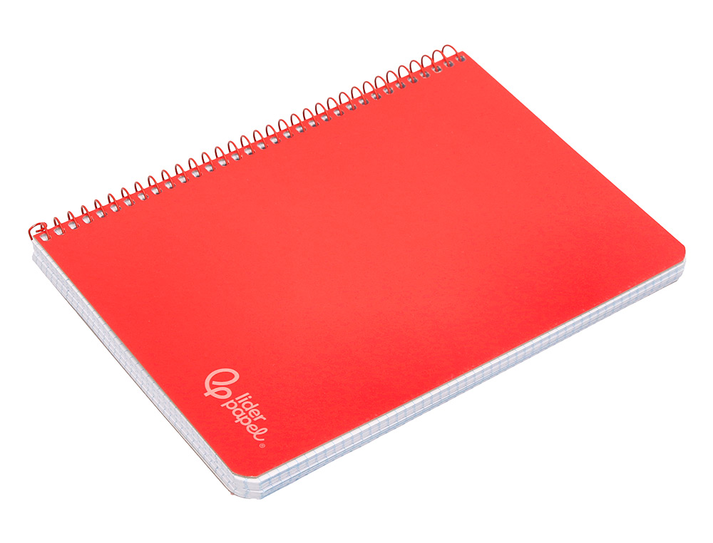 CUADERNO ESPIRAL LIDERPAPEL A4 WITTY TAPA DURA 80H 90GR PAUTA 2,5MM CON MARGEN COLOR ROJO