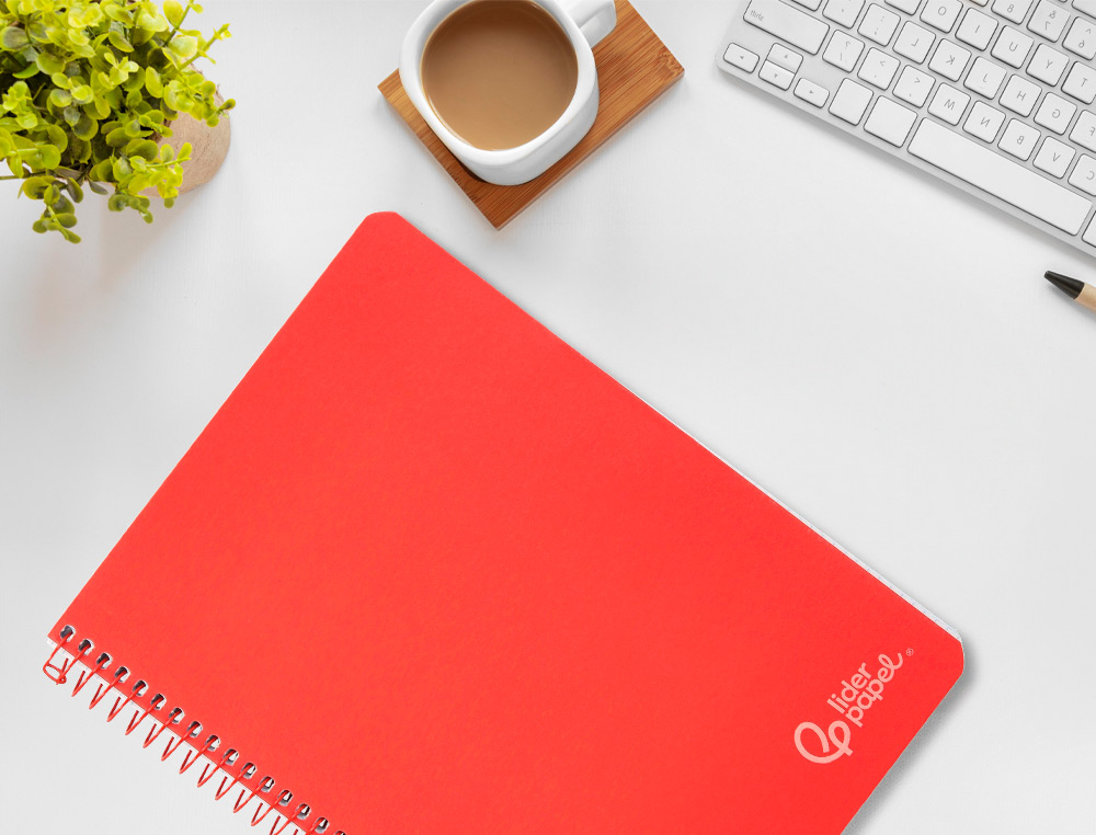 CUADERNO ESPIRAL LIDERPAPEL A4 WITTY TAPA DURA 80H 90GR PAUTA 2,5MM CON MARGEN COLOR ROJO