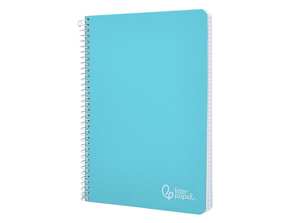 CUADERNO ESPIRAL LIDERPAPEL DIN A5 WITTY TAPA DURA 80H 90GR CUADRO 4MM CON MARGEN COLOR AZUL