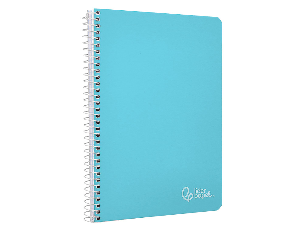 CUADERNO ESPIRAL LIDERPAPEL DIN A5 WITTY TAPA DURA 80H 90GR CUADRO 4MM CON MARGEN COLOR AZUL