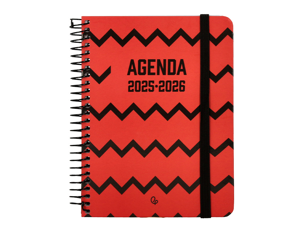 AGENDA ESCOLAR LIDERPAPEL 25-26 ESPIRAL PATTERNS ZIGZAG SEMANA VISTA A6 BILINGÜE PAPEL FSC 80 GR