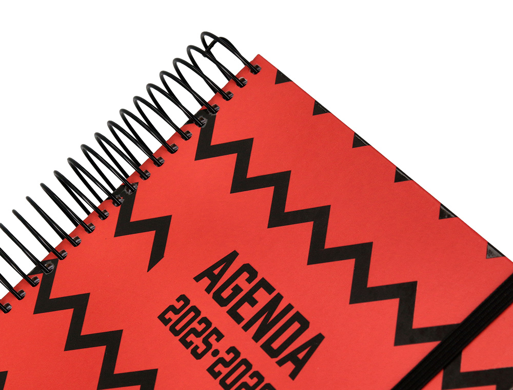 AGENDA ESCOLAR LIDERPAPEL 25-26 ESPIRAL PATTERNS ZIGZAG SEMANA VISTA A6 BILINGÜE PAPEL FSC 80 GR