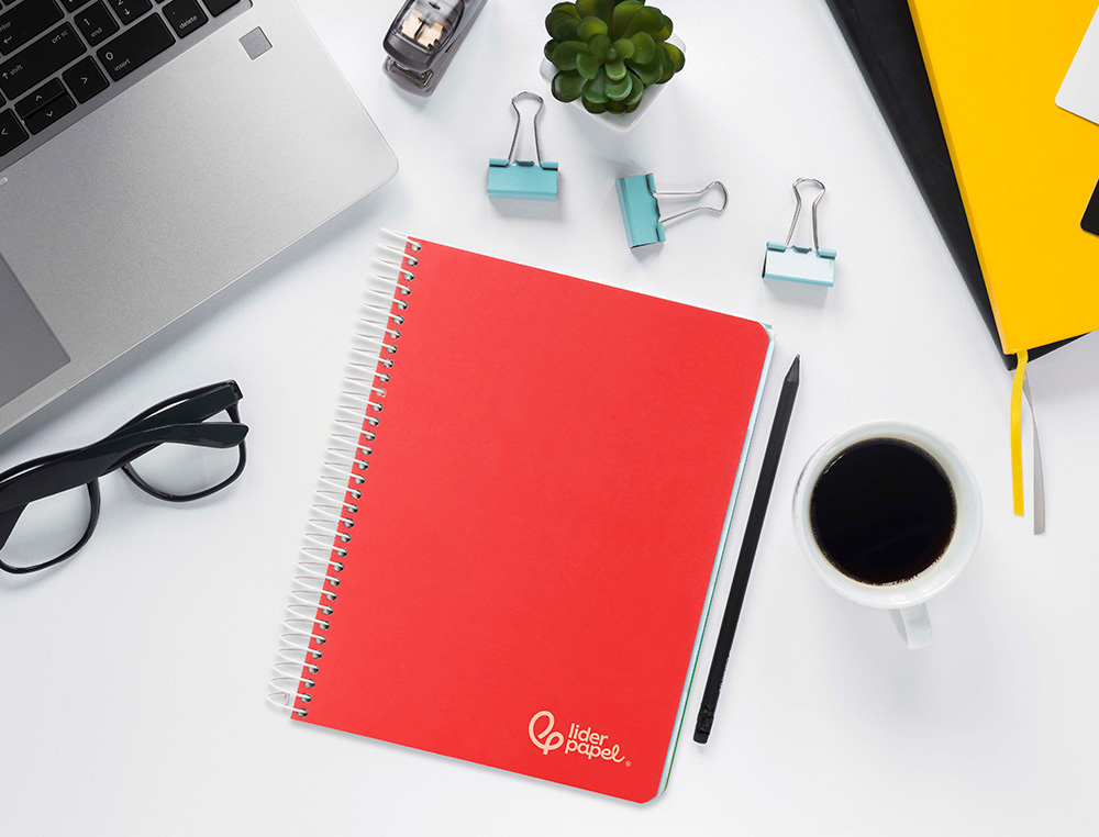 CUADERNO ESPIRAL LIDERPAPEL A5 MICRO WITTY TAPA DURA 120H 90GR HORIZONTAL 8MM 5 BANDAS 6 TALADROS COLORES SURTIDOS
