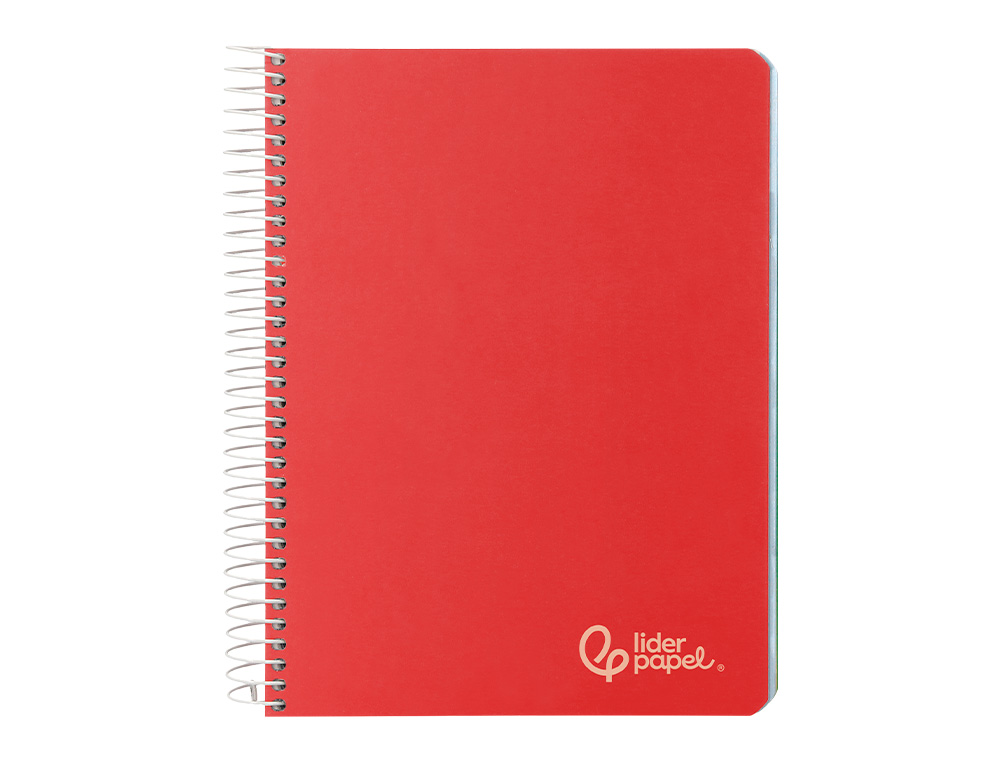 CUADERNO ESPIRAL LIDERPAPEL A5 MICRO WITTY TAPA DURA 120H 90GR HORIZONTAL 8MM 5 BANDAS 6 TALADROS COLORES SURTIDOS