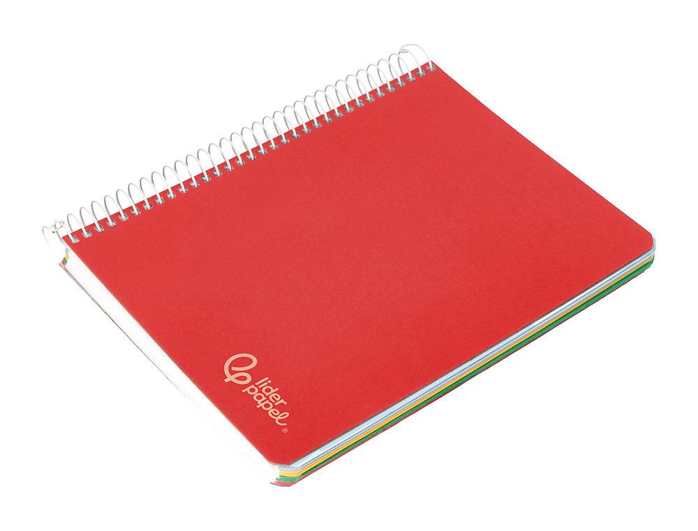 CUADERNO ESPIRAL LIDERPAPEL A5 MICRO WITTY TAPA DURA 120H 90GR HORIZONTAL 8MM 5 BANDAS 6 TALADROS COLORES SURTIDOS
